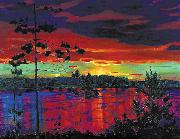 Nikifor Krylov Rylov Sunset Sweden oil painting artist